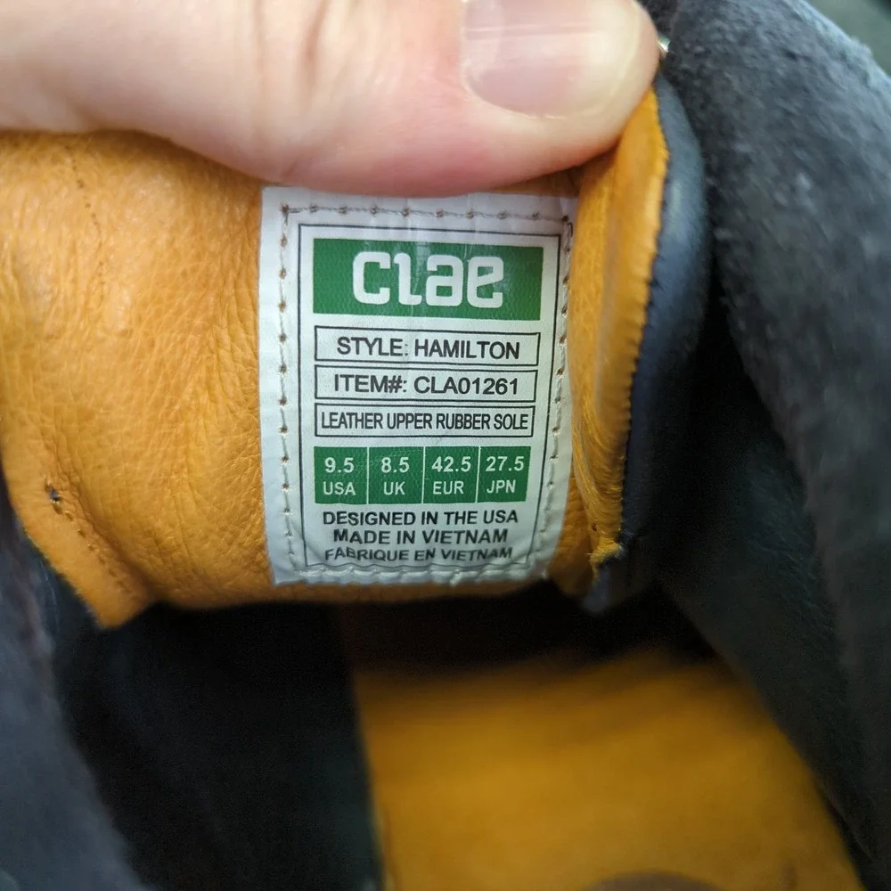CLAE Hamilton‎ Leather Chukka Boots Mens Size 9.5 Navy Blue Casual